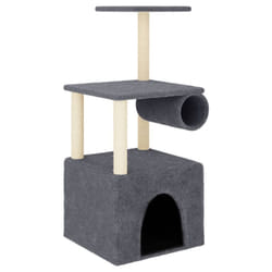 vidaXL Cat Tree with Sisal Scratching Posts Cat Scratching Tower Cat Climber - dark grey