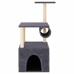 vidaXL Cat Tree with Sisal Scratching Posts Cat Scratching Tower Cat Climber - dark grey