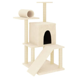vidaXL Cat Tree with Sisal Scratching Posts Cat Scratch Tower Climber Cream - cream