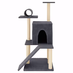 vidaXL Cat Tree with Sisal Scratching Posts Cat Scratch Tower Climber Cream - dark grey