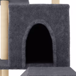 vidaXL Cat Tree with Sisal Scratching Posts Cat Scratch Tower Climber Cream - dark grey - Additional view 4