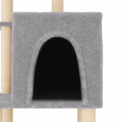vidaXL Cat Tree with Sisal Scratching Posts Pet Cat Scratch Tower Light Grey - light grey - Additional view 4