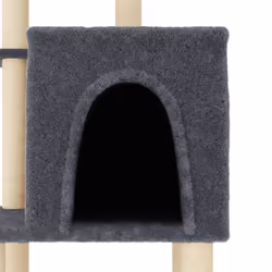 vidaXL Cat Tree with Sisal Scratching Posts Pet Cat Scratch Tower Light Grey - dark grey - Additional view 4
