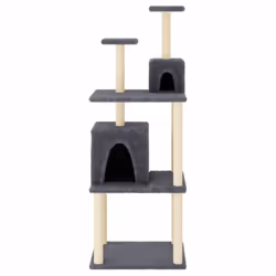 vidaXL Cat Tree with Sisal Scratching Posts Pet Cat Scratch Tower Light Grey - dark grey