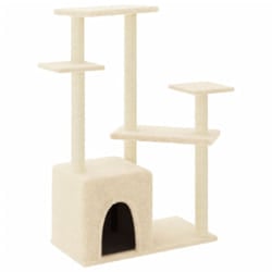 vidaXL Cat Tree Cat Tower with Sisal Scratching Posts Cat Cando Light Grey - cream