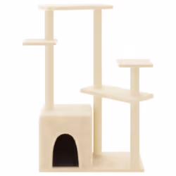 vidaXL Cat Tree Cat Tower with Sisal Scratching Posts Cat Cando Light Grey - cream