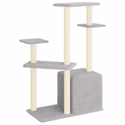 vidaXL Cat Tree Cat Tower with Sisal Scratching Posts Cat Cando Light Grey - light grey - Additional view 4
