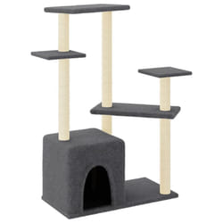 vidaXL Cat Tree Cat Tower with Sisal Scratching Posts Cat Cando Light Grey - dark grey