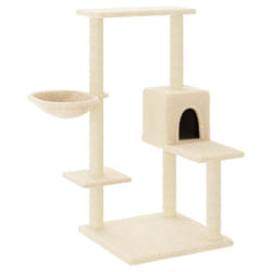 vidaXL Cat Tree Cat Tower with Sisal Scratching Posts Activity Centre Cream - cream