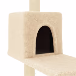 vidaXL Cat Tree Cat Tower with Sisal Scratching Posts Activity Centre Cream - cream - Additional view 5