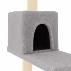 vidaXL Cat Tree Cat Tower with Sisal Scratching Posts Activity Centre Cream - light grey - Additional view 5