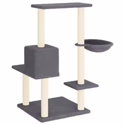 vidaXL Cat Tree Cat Tower with Sisal Scratching Posts Activity Centre Cream - dark grey - Additional view 4