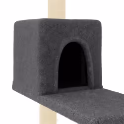 vidaXL Cat Tree Cat Tower with Sisal Scratching Posts Activity Centre Cream - dark grey - Additional view 5