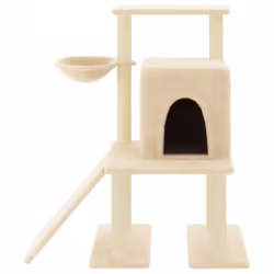 vidaXL Cat Tree Cat Tower with Sisal Scratching Posts Cat Cando Light Grey - cream