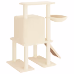 vidaXL Cat Tree Cat Tower with Sisal Scratching Posts Cat Cando Light Grey - cream - Additional view 4