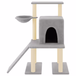 vidaXL Cat Tree Cat Tower with Sisal Scratching Posts Cat Cando Light Grey - light grey
