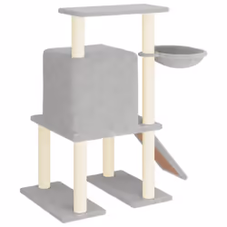 vidaXL Cat Tree Cat Tower with Sisal Scratching Posts Cat Cando Light Grey - light grey - Additional view 4