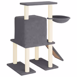 vidaXL Cat Tree Cat Tower with Sisal Scratching Posts Cat Cando Light Grey - dark grey - Additional view 4