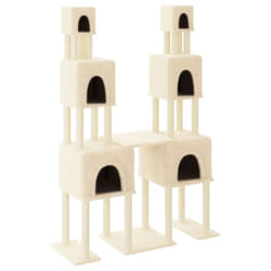 vidaXL Cat Tree Cat Tower with Sisal Scratching Posts Activity Centre Cream - cream