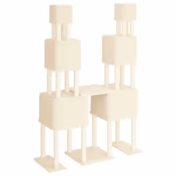 vidaXL Cat Tree Cat Tower with Sisal Scratching Posts Activity Centre Cream - cream - Additional view 4