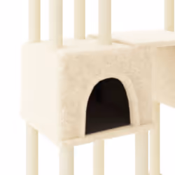 vidaXL Cat Tree Cat Tower with Sisal Scratching Posts Activity Centre Cream - cream - Additional view 5