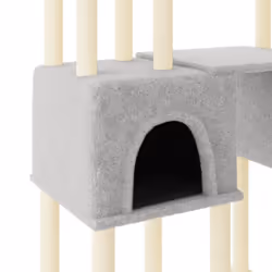 vidaXL Cat Tree Cat Tower with Sisal Scratching Posts Activity Centre Cream - light grey - Additional view 5