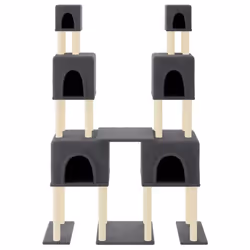 vidaXL Cat Tree Cat Tower with Sisal Scratching Posts Activity Centre Cream - dark grey