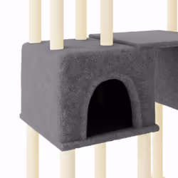 vidaXL Cat Tree Cat Tower with Sisal Scratching Posts Activity Centre Cream - dark grey - Additional view 5