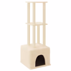 vidaXL Cat Tree Cat Tower with Sisal Scratching Posts Activity Centre Cream - cream