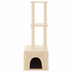 vidaXL Cat Tree Cat Tower with Sisal Scratching Posts Activity Centre Cream - cream