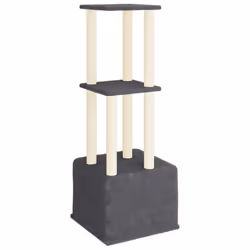 vidaXL Cat Tree Cat Tower with Sisal Scratching Posts Activity Centre Cream - dark grey - Additional view 4