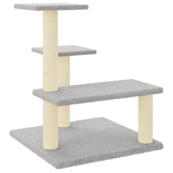 vidaXL Cat Tree Cat Tower with Sisal Scratching Posts Activity Centre Cream - light grey