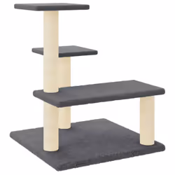 vidaXL Cat Tree Cat Tower with Sisal Scratching Posts Activity Centre Cream - dark grey
