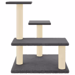 vidaXL Cat Tree Cat Tower with Sisal Scratching Posts Activity Centre Cream - dark grey