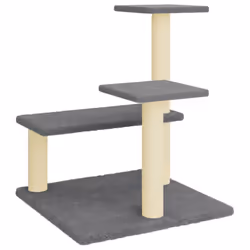 vidaXL Cat Tree Cat Tower with Sisal Scratching Posts Activity Centre Cream - dark grey - Additional view 4
