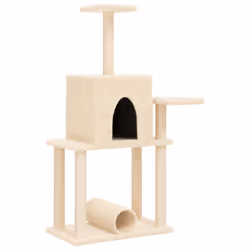 vidaXL Cat Tree with Sisal Scratching Posts Cat Scratch Tower Climbing Tree - cream