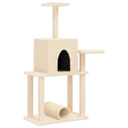 vidaXL Cat Tree with Sisal Scratching Posts Cat Scratch Tower Climbing Tree - cream
