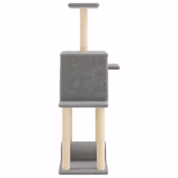 vidaXL Cat Tree with Sisal Scratching Posts Cat Scratch Tower Climbing Tree - light grey - Additional view 4