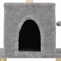 vidaXL Cat Tree with Sisal Scratching Posts Cat Scratch Tower Climbing Tree - light grey - Additional view 6