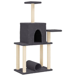 vidaXL Cat Tree with Sisal Scratching Posts Cat Scratch Tower Climbing Tree - dark grey
