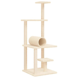 vidaXL Cat Tree with Sisal Scratching Posts Cat Scratch Tower Climbing Tree - cream