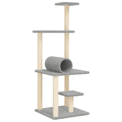 vidaXL Cat Tree with Sisal Scratching Posts Cat Scratch Tower Climbing Tree - light grey
