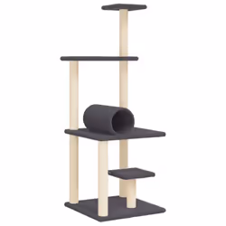 vidaXL Cat Tree with Sisal Scratching Posts Cat Scratch Tower Climbing Tree - dark grey