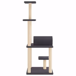 vidaXL Cat Tree with Sisal Scratching Posts Cat Scratch Tower Climbing Tree - dark grey - Additional view 4