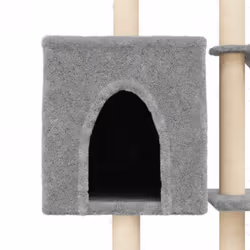 vidaXL Cat Tree with Sisal Scratching Posts Cat Scratch Tower Climbing Tree - light grey - Additional view 6