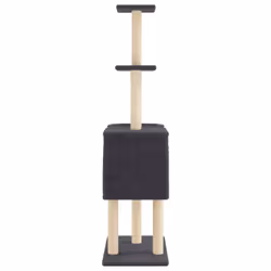 vidaXL Cat Tree with Sisal Scratching Posts Cat Scratch Tower Climbing Tree - dark grey - Additional view 4