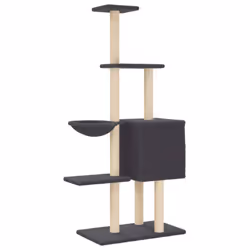vidaXL Cat Tree with Sisal Scratching Posts Cat Scratch Tower Climbing Tree - dark grey - Additional view 5
