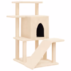 vidaXL Cat Tree with Sisal Scratching Posts Cat Scratch Tower Climbing Tree - cream