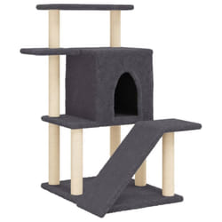 vidaXL Cat Tree with Sisal Scratching Posts Cat Scratch Tower Climbing Tree - dark grey