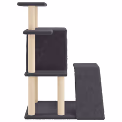 vidaXL Cat Tree with Sisal Scratching Posts Cat Scratch Tower Climbing Tree - dark grey - Additional view 4
